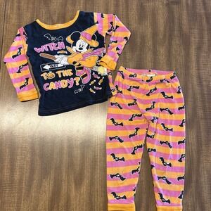 Minnie Mouse Toddler Girl Halloween Witch  Pajamas 3T
